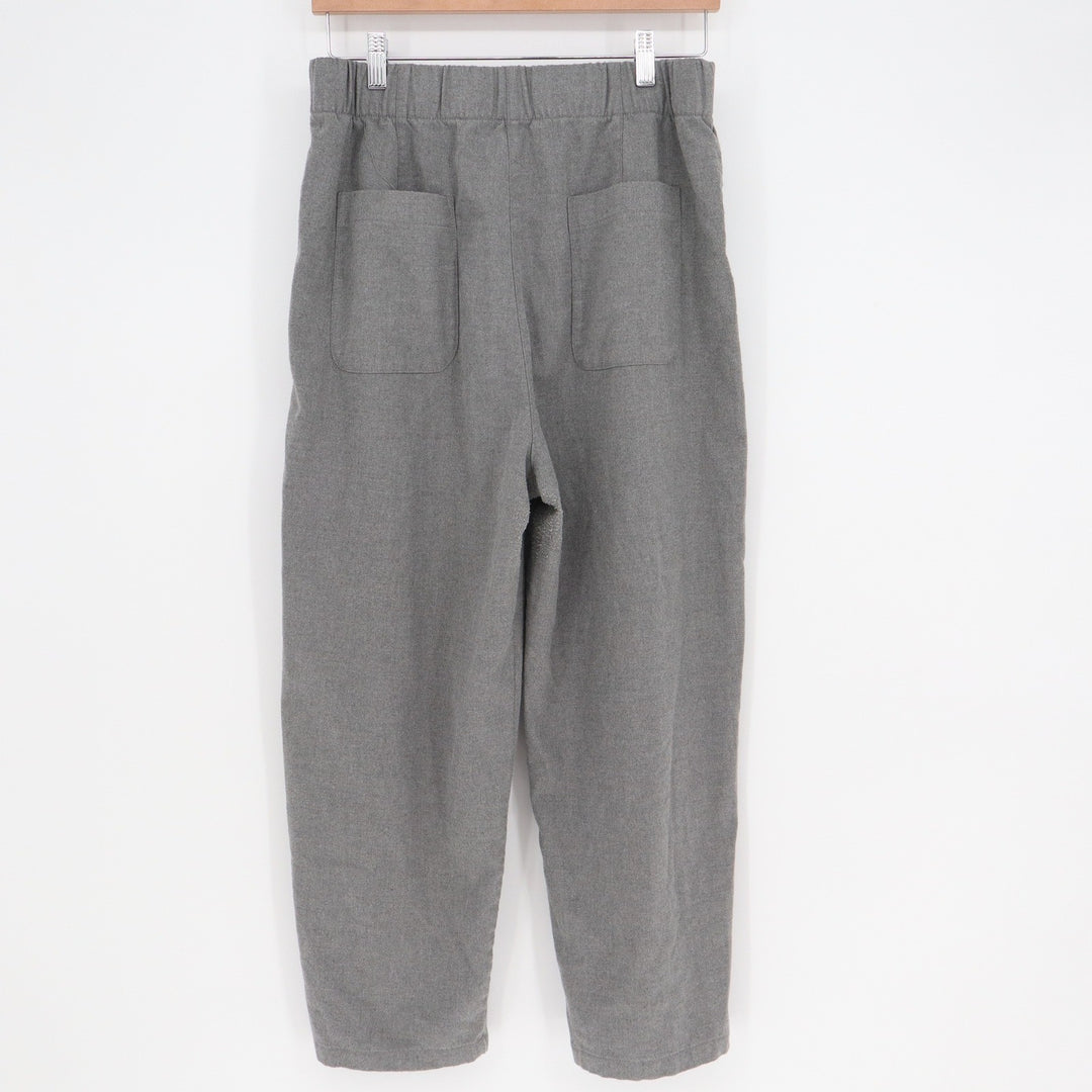 Zara Gray Elastic Waist Tapered Cropped Trousers Pants Womens XL