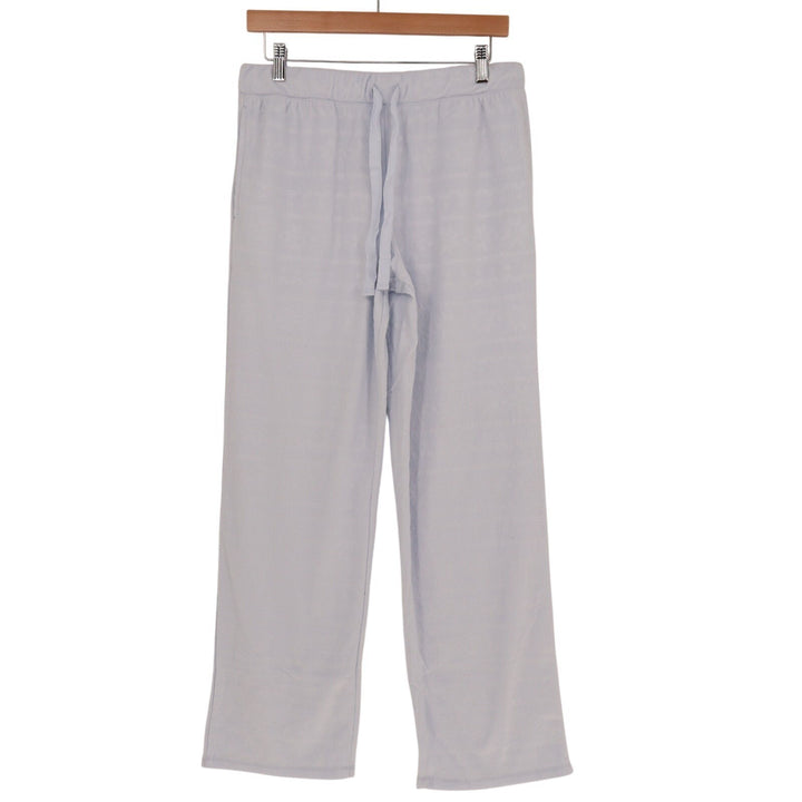 Womens Pajama Pants Small Light Blue Fleece Lined Stretch Soft Lounge Sleepwear
