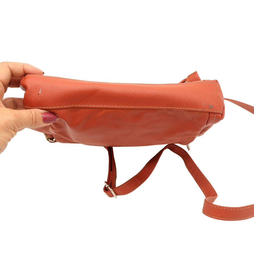 Relic Crossbody Bag Womens Medium Orange Faux Leather Multi-Pocket Fair