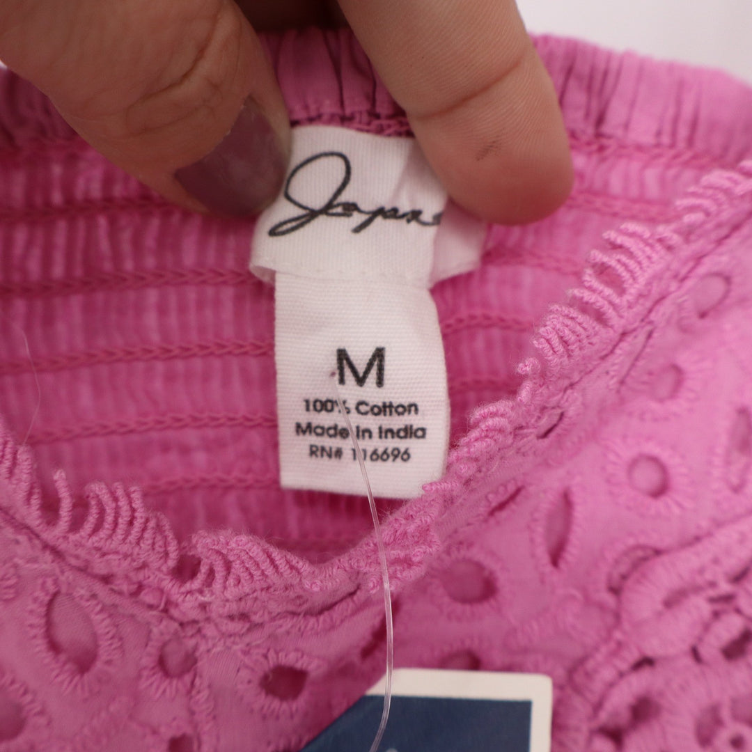 Japna Pink Eyelet Cotton Peplum Camisole Top Mens Size Medium NEW