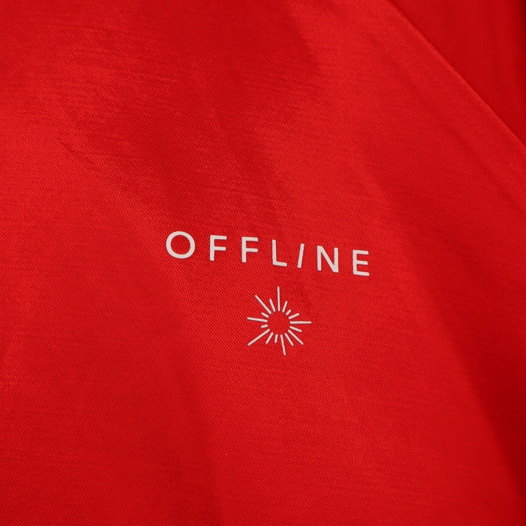 OFFLINE By Aerie Track Jacket Women XL Red Cotton You're A Winner Satin Full Zip