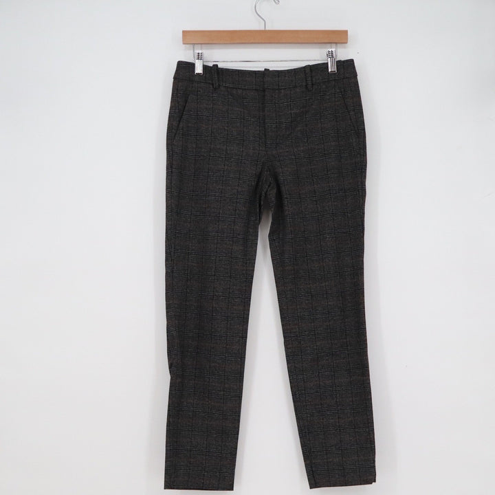 Zara Woman Grey Plaid Slim Tailored Trousers Pants Size 4