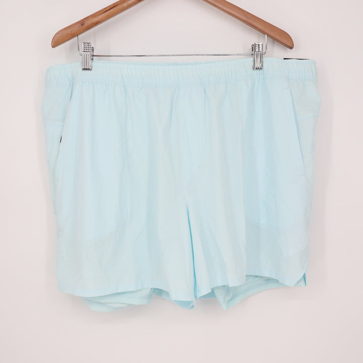 DSG Mens XXL Agility 2-in-1 Training Shorts Light Blue Heather 5 Inch Inseam