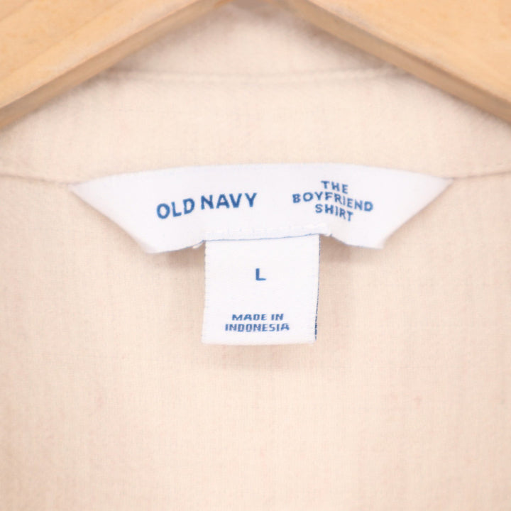 Old Navy The Boyfriend Shirt Beige Cream Button Down Long Sleeve Large