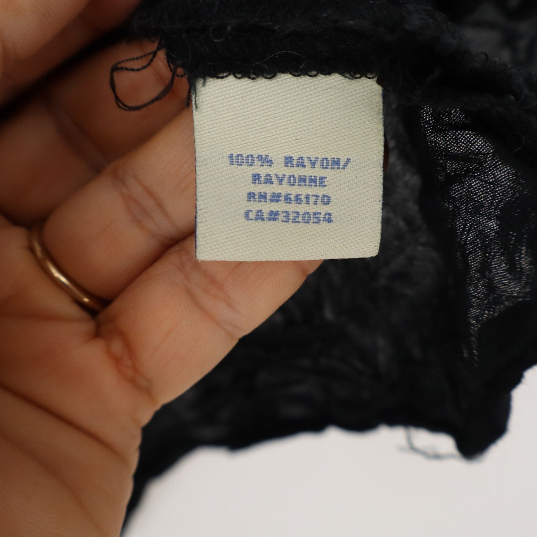 Odille Anthropologie Black Ruffle V-Neck Sleeveless Rayon Blouse Size 2