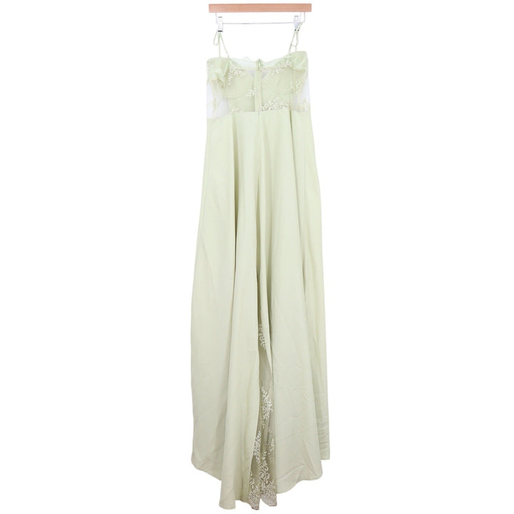 Boohoo Occasion Sage Green Contrast Lace Corset Maxi Dress Size 12