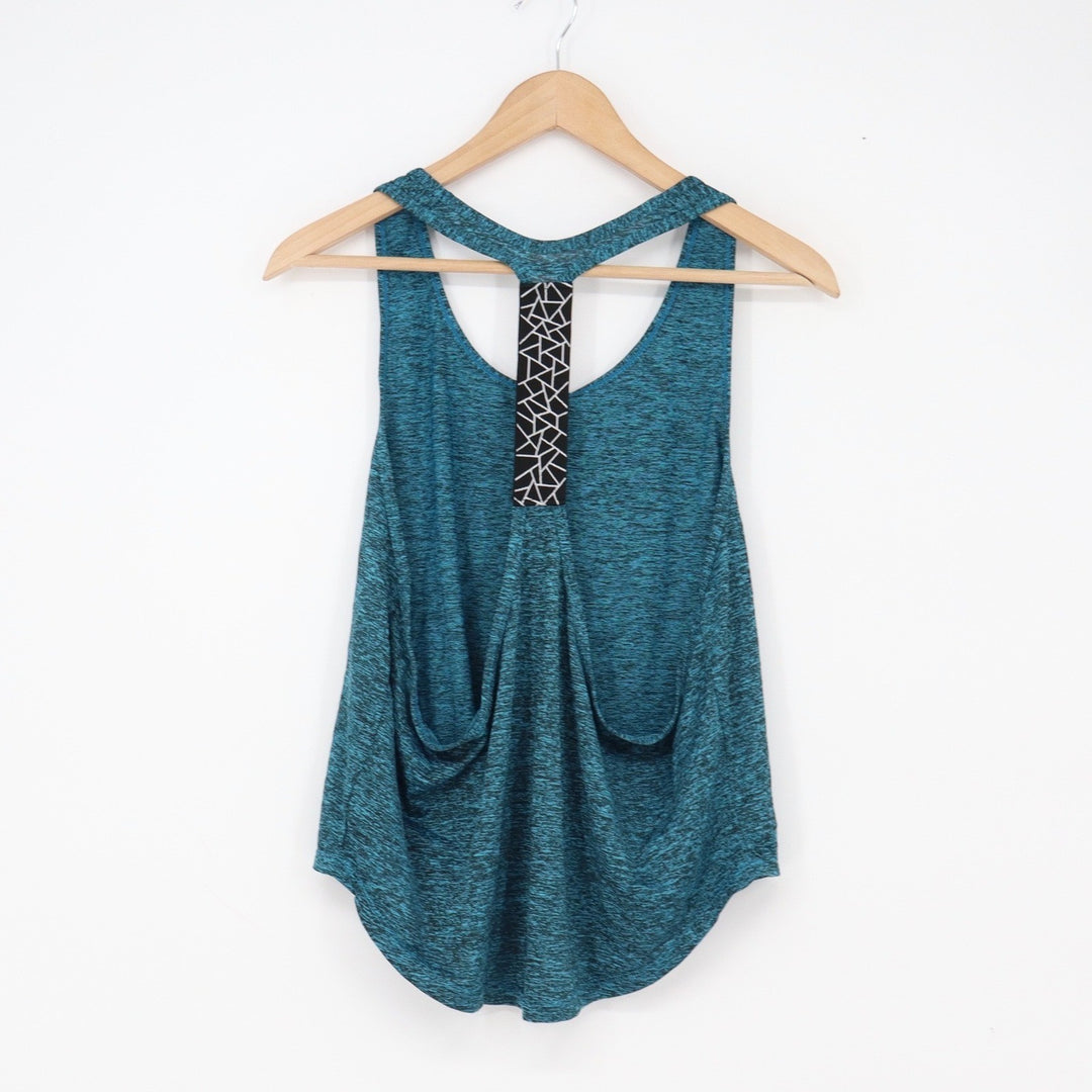 SHEIN Tank Top Womens Medium Space Dye Teal Blue Racerback Athletic Excellent