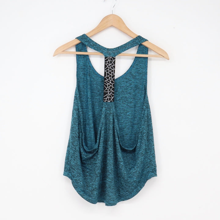 SHEIN Tank Top Womens Medium Space Dye Teal Blue Racerback Athletic Excellent