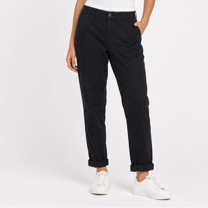 Old Navy Boyfriend Chino Pants Womens 10 Black Cotton Stretch Cuffed