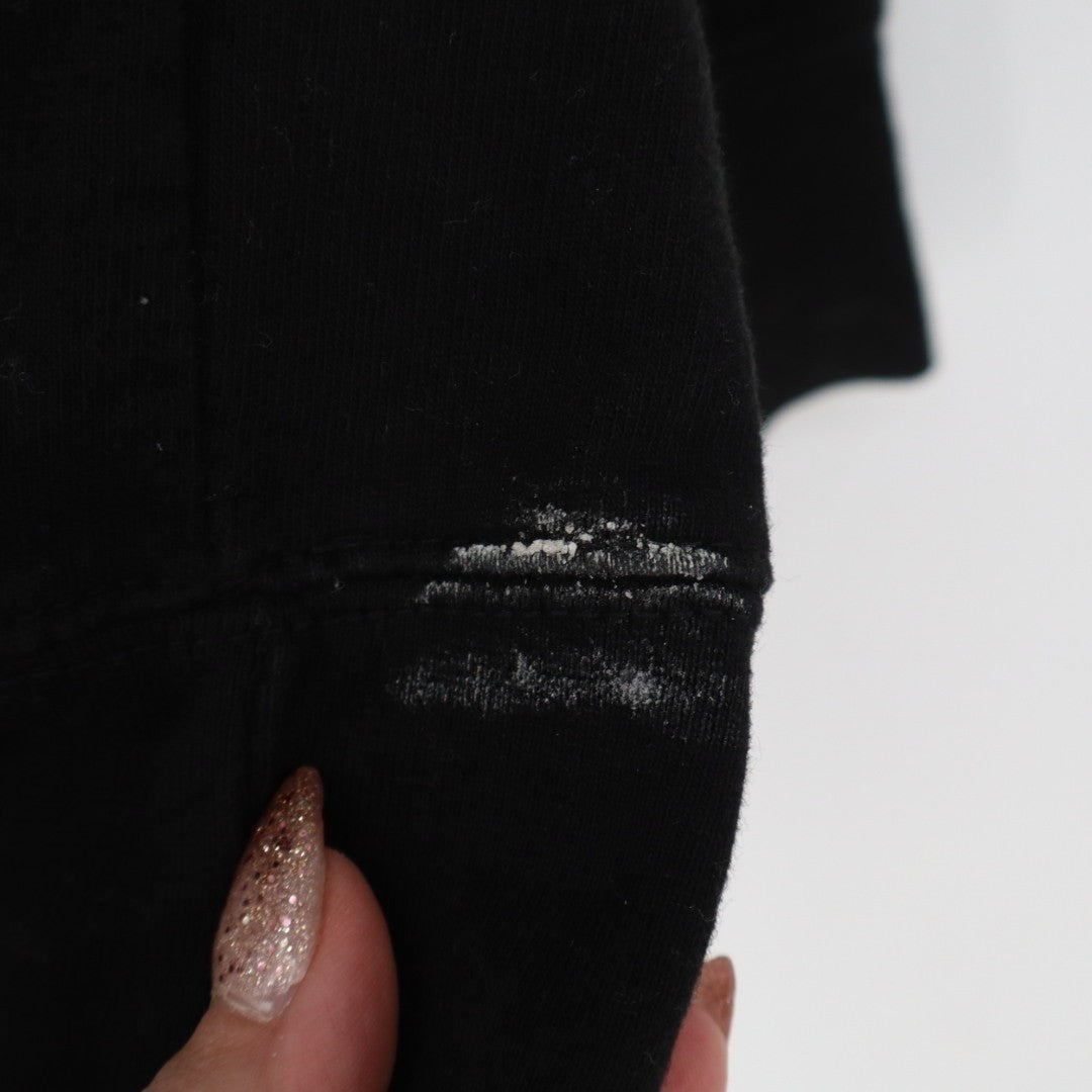 Hardcore Italians Hoodie Womens XL Black Cotton Kangaroo Pocket Long Sleeve