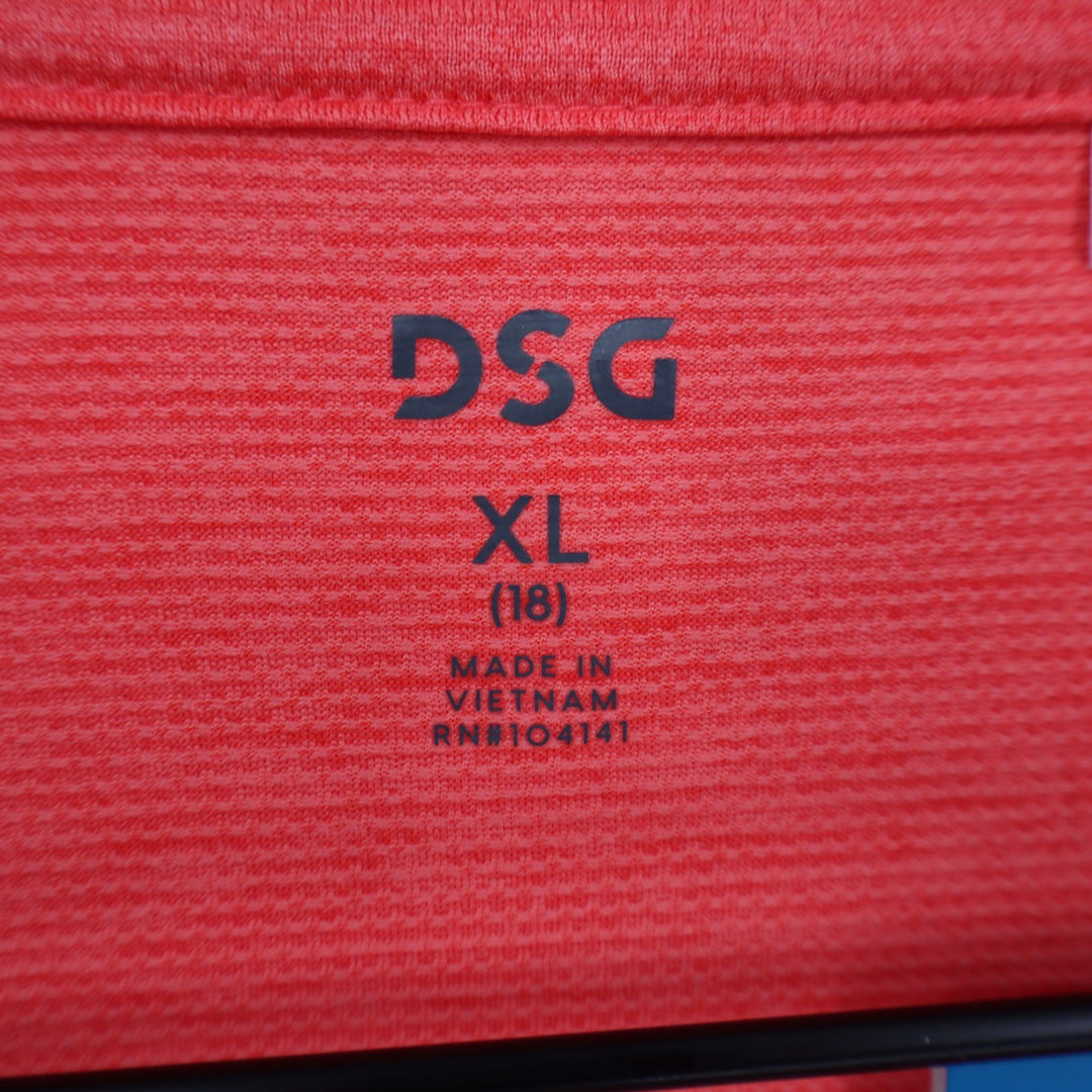 DSG Boys XL Pieced Graphic Movement Tee Cabana Coral Basketball 1989 NWT