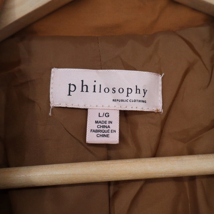 Philosophy Republic Clothing Camel Brown Open Front Blazer Jacket Large