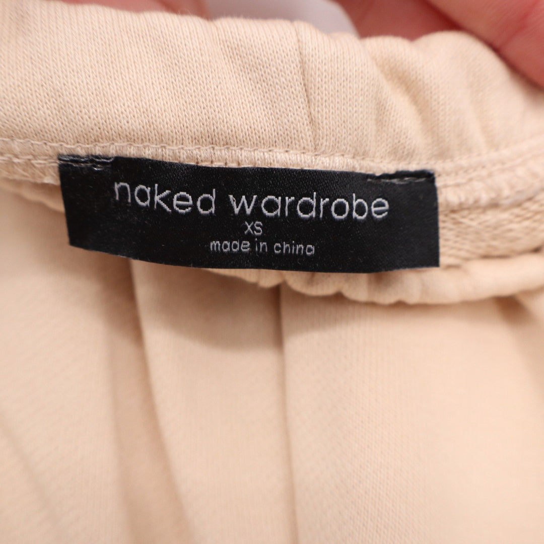 Naked Wardrobe Tan Beige High Waisted Straight Leg Sweatpants XS
