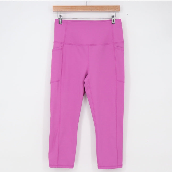 RBX Leggings Womens L Capri Pink High Rise Pockets Athletic Excellent