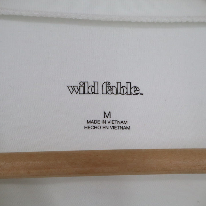 Wild Fable Mens White Short Sleeve Cropped Baby Tee Crew Neck Size M