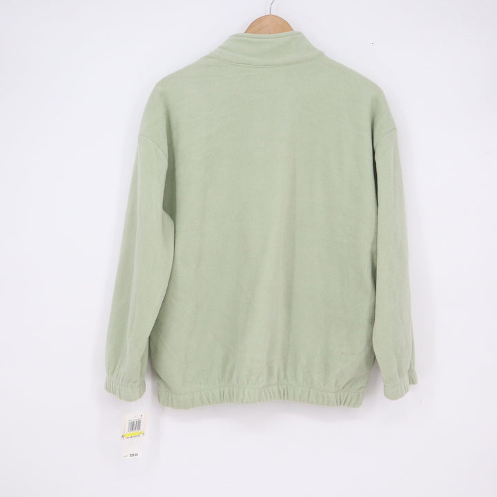 No Boundaries Desert Sage Green Butterfly Polar Fleece Quarter Zip Pullover M