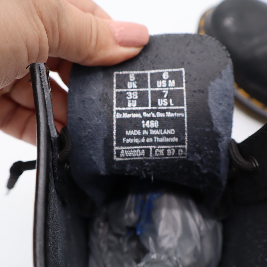 Dr. Martens 1460 Black Patent Leather 8-Eye Combat Boots US Women 7