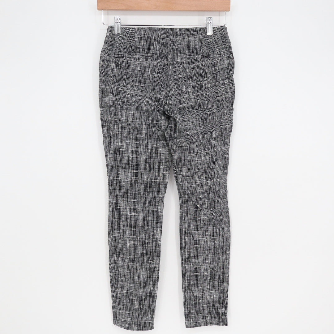 Alfani Womens 4P Black White Crosshatch Pull On Skinny Pants Petite Trousers