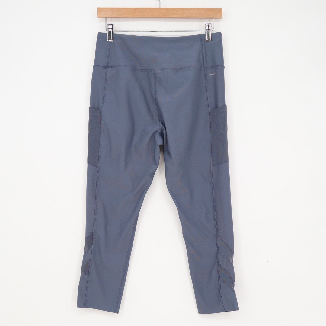 Mondetta Performance Luxury Blue High Rise Crop Mesh Pocket Leggings Medium