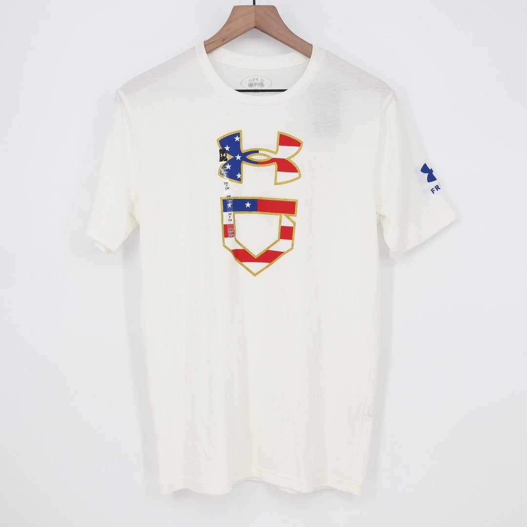 Under Armour Mens Freedom Baseball USA Icon T-Shirt White Small NWT