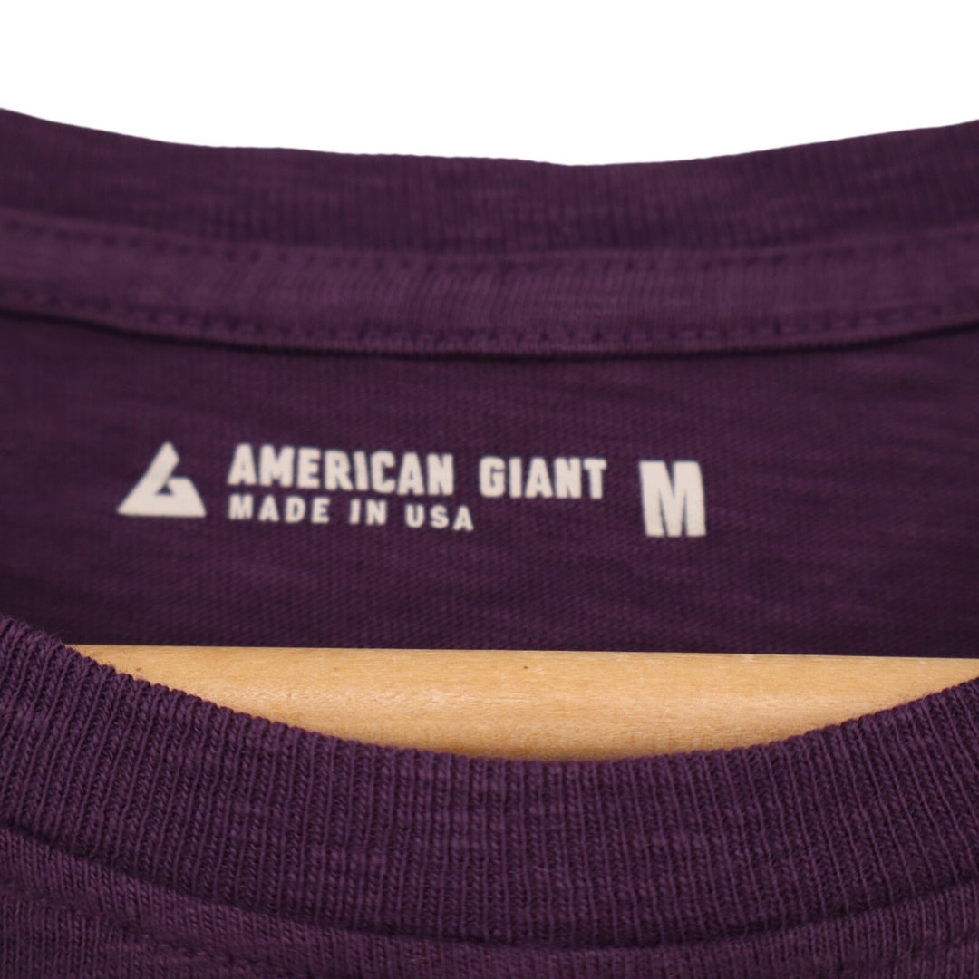 American Giant Premium Slub T-Shirt Mens Medium Purple Cotton Knit Crew Neck