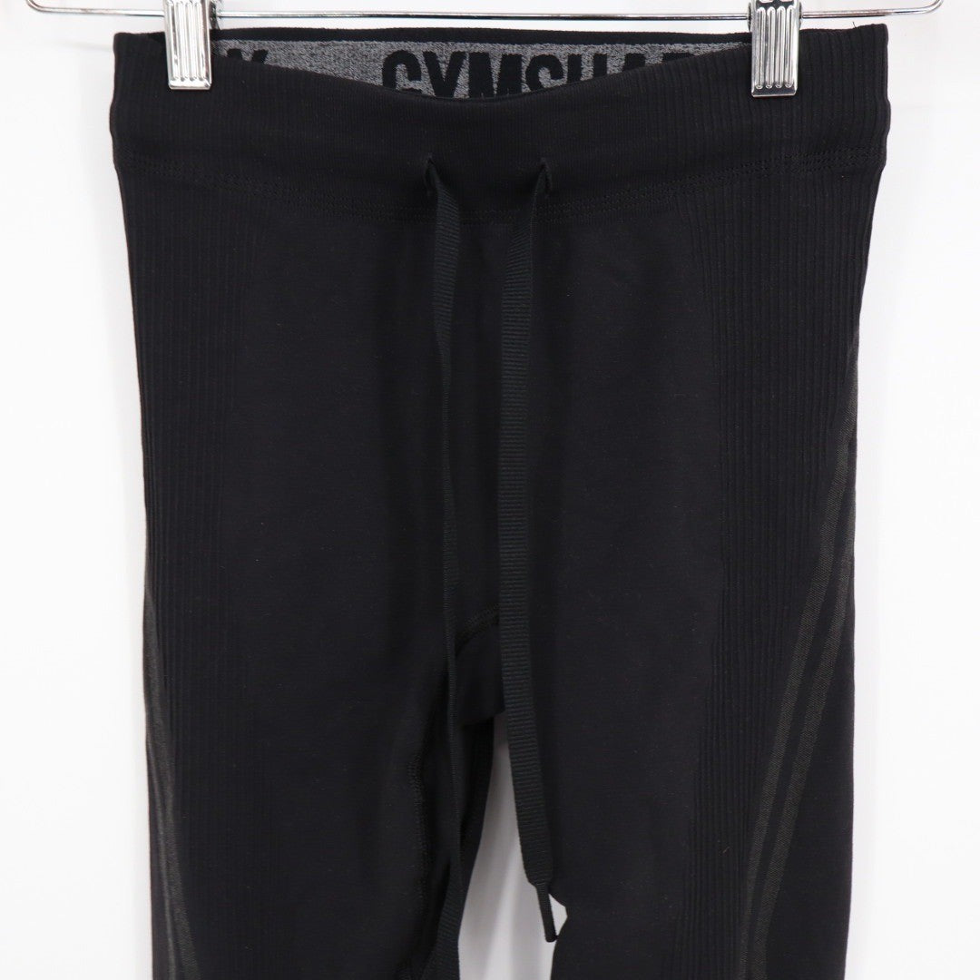 Gymshark Black Ribbed Seamless Leggings Activewear Athleisure Size S