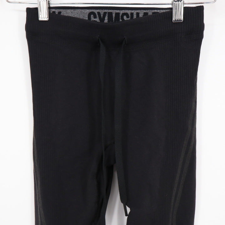 Gymshark Black Ribbed Seamless Leggings Activewear Athleisure Size S