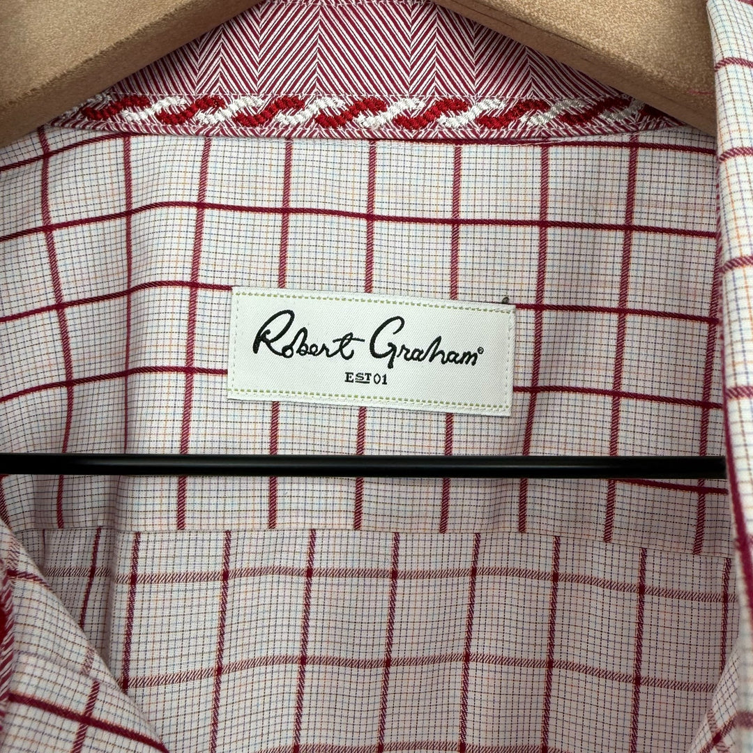 Robert Graham Shirt Mens Large Multicolor Plaid Knowledge Wisdom Faith Button Up