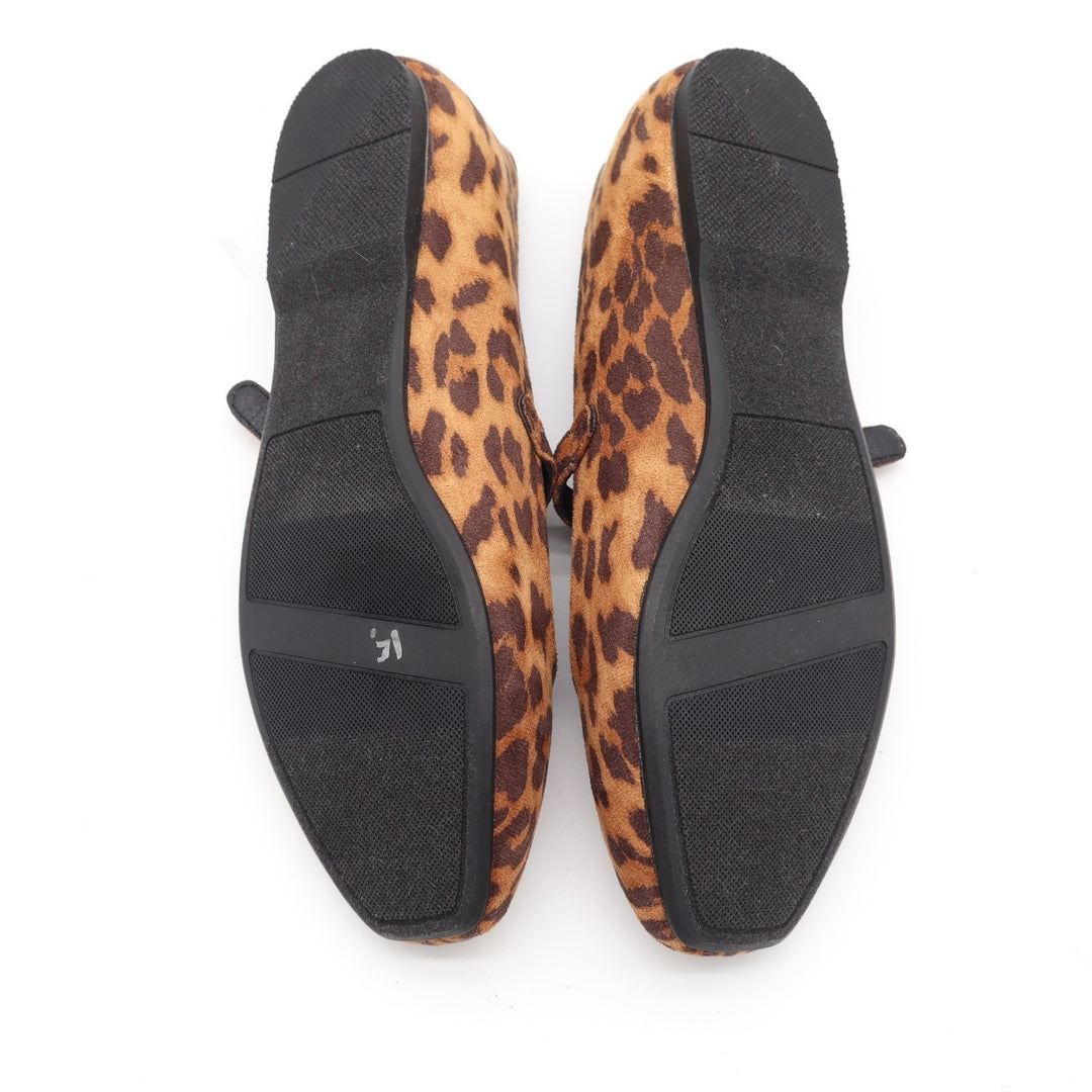 Report Womens Leopard Print Mary Jane Flats Brown Gold Buckle Shoes Size 8.5