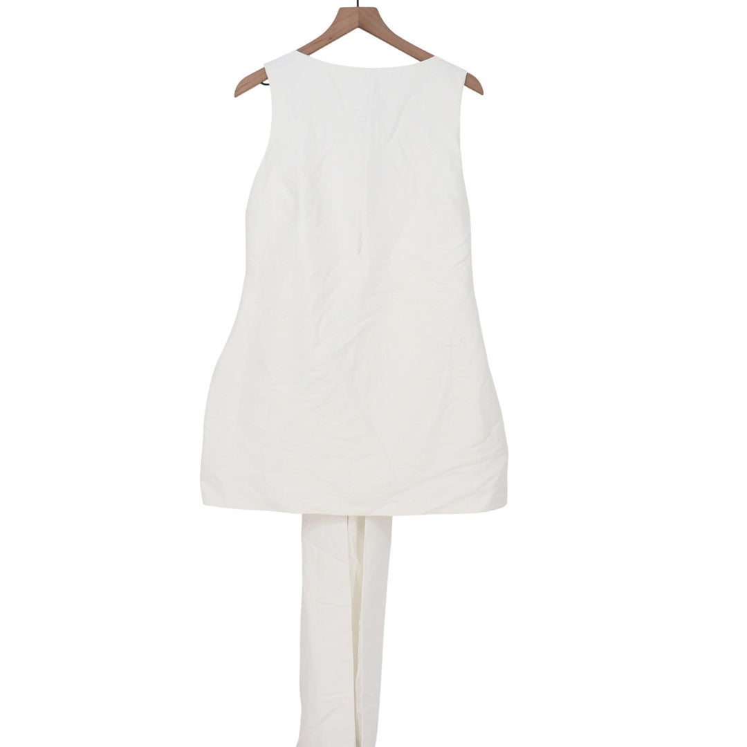 Showpo Kartia Off White Fitted Low Back Bow Mini Dress SD24010043 US 12 NWT
