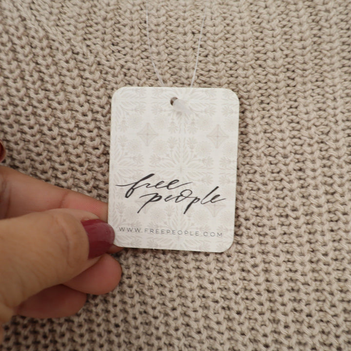 Free People Sweater Vest Women's S Oatmeal Bone Pocket Boho NEW