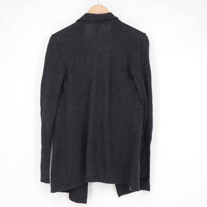 Old Navy Womens XS Charcoal Grey Open Front Draped Shawl Collar Cardigan Sweater