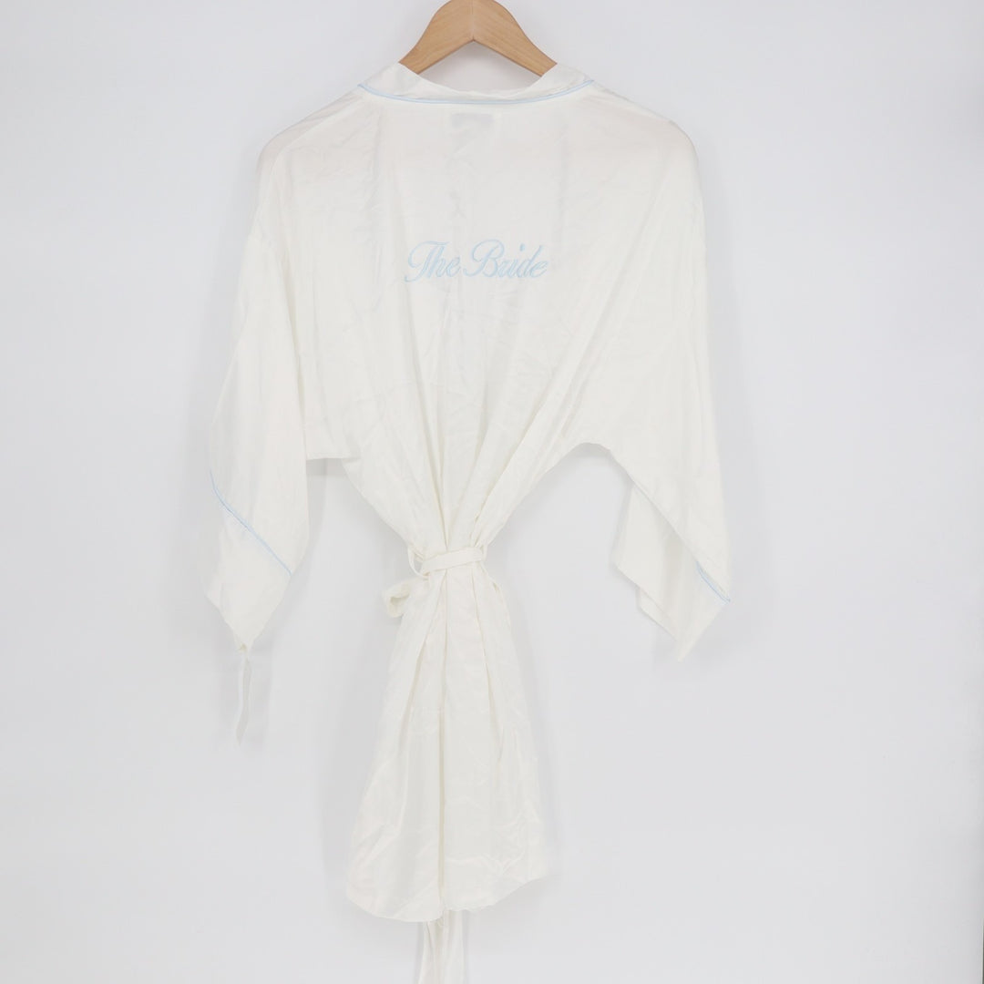 In Bloom by Jonquil The Bride Wrap Robe Womens Medium White 3/4 Dolman Sleeve