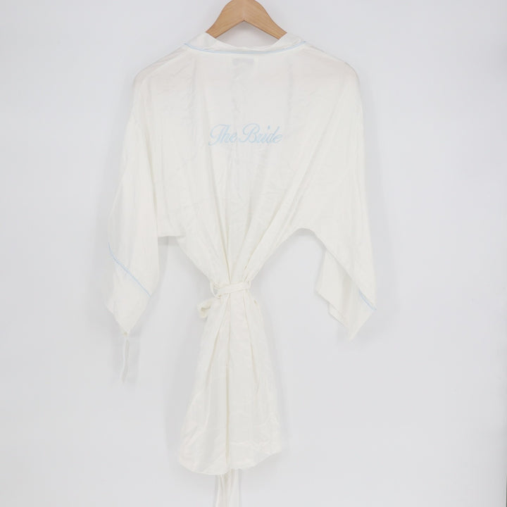 In Bloom by Jonquil The Bride Wrap Robe Womens Medium White 3/4 Dolman Sleeve