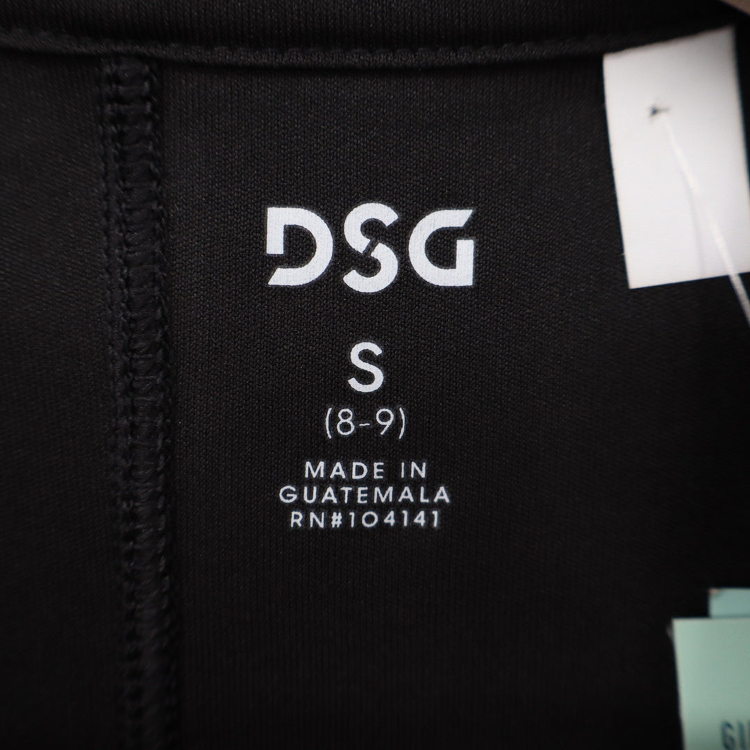 DSG Girls Movement Tee Pure Black Short Sleeve Athletic Top Size S 8-9