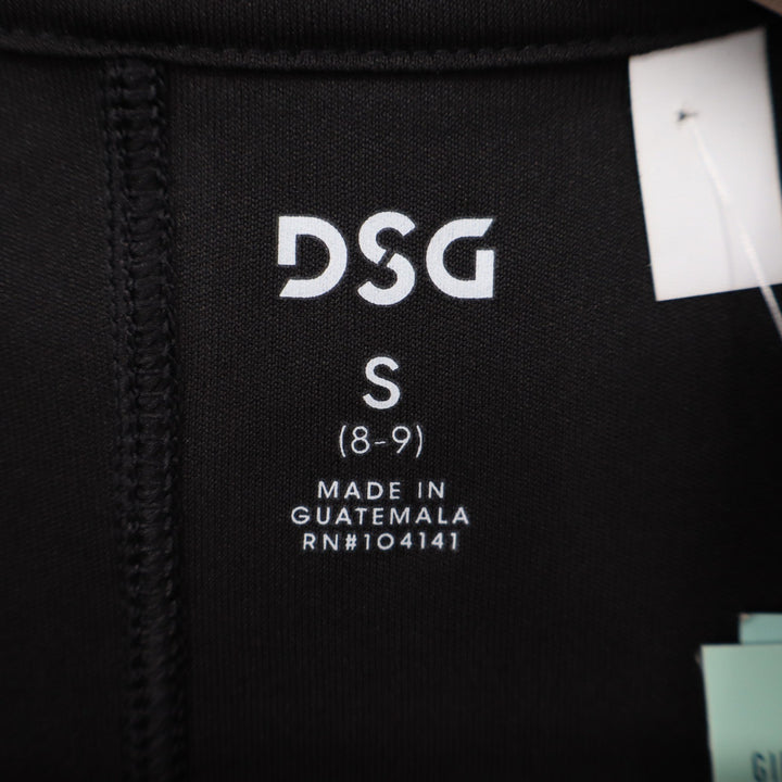 DSG Girls Movement Tee Pure Black Short Sleeve Athletic Top Size S 8-9
