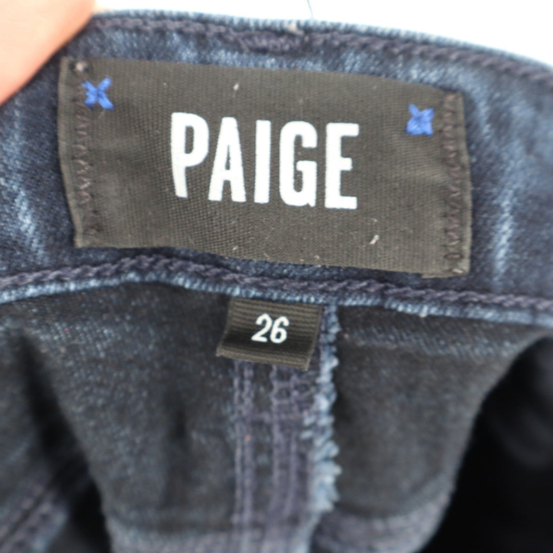 Paige Hoxton Ankle High Rise Skinny Jeans Dark Blue Indigo Size 26 RN27002