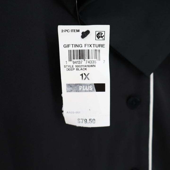 I.N.C International Concepts 2-PC Pajamas Set Womens 1X Black Stretch Sleepwear