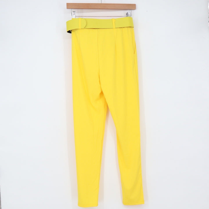 Unbranded Pant Set Womens S Floral Button-down Yellow Rose Print Excellent