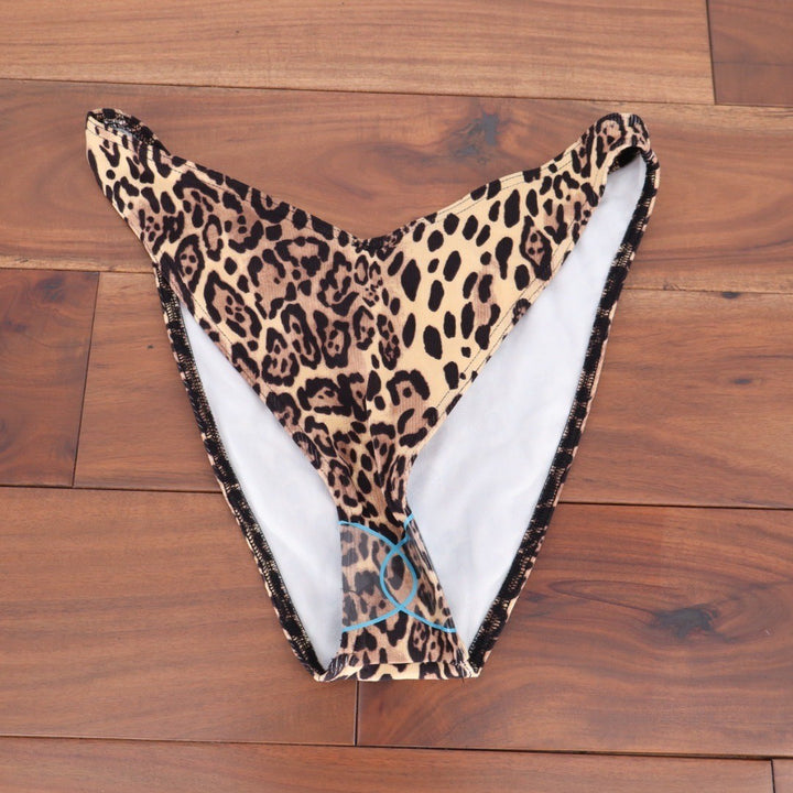 ASOS DESIGN Leopard Print Bikini Bottoms High Cut Cheeky Swimwear Size 8