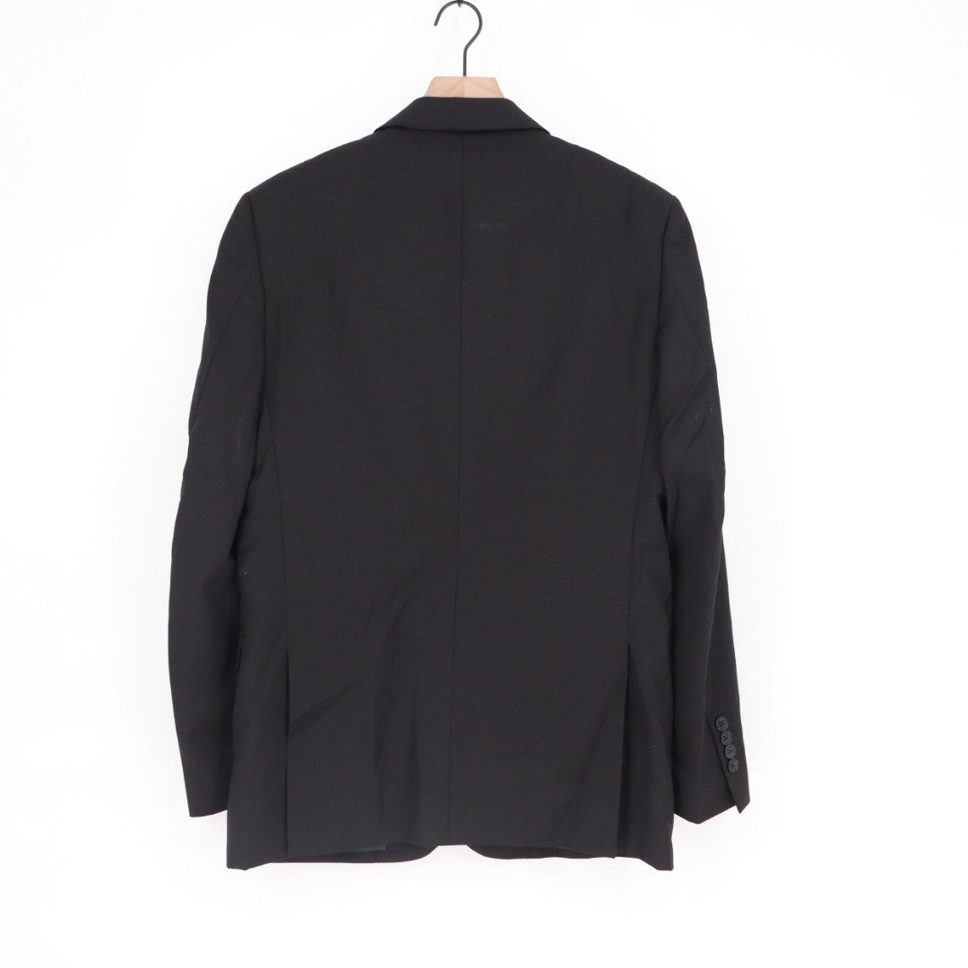 JHANE BARNES Mens Black Pinstripe Wool Suit Blazer Jacket Size 38 Regular