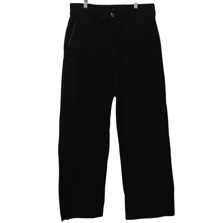 American Giant Ankle Pants Womens 8 Black Cotton Stretch Wide Leg Streetwear