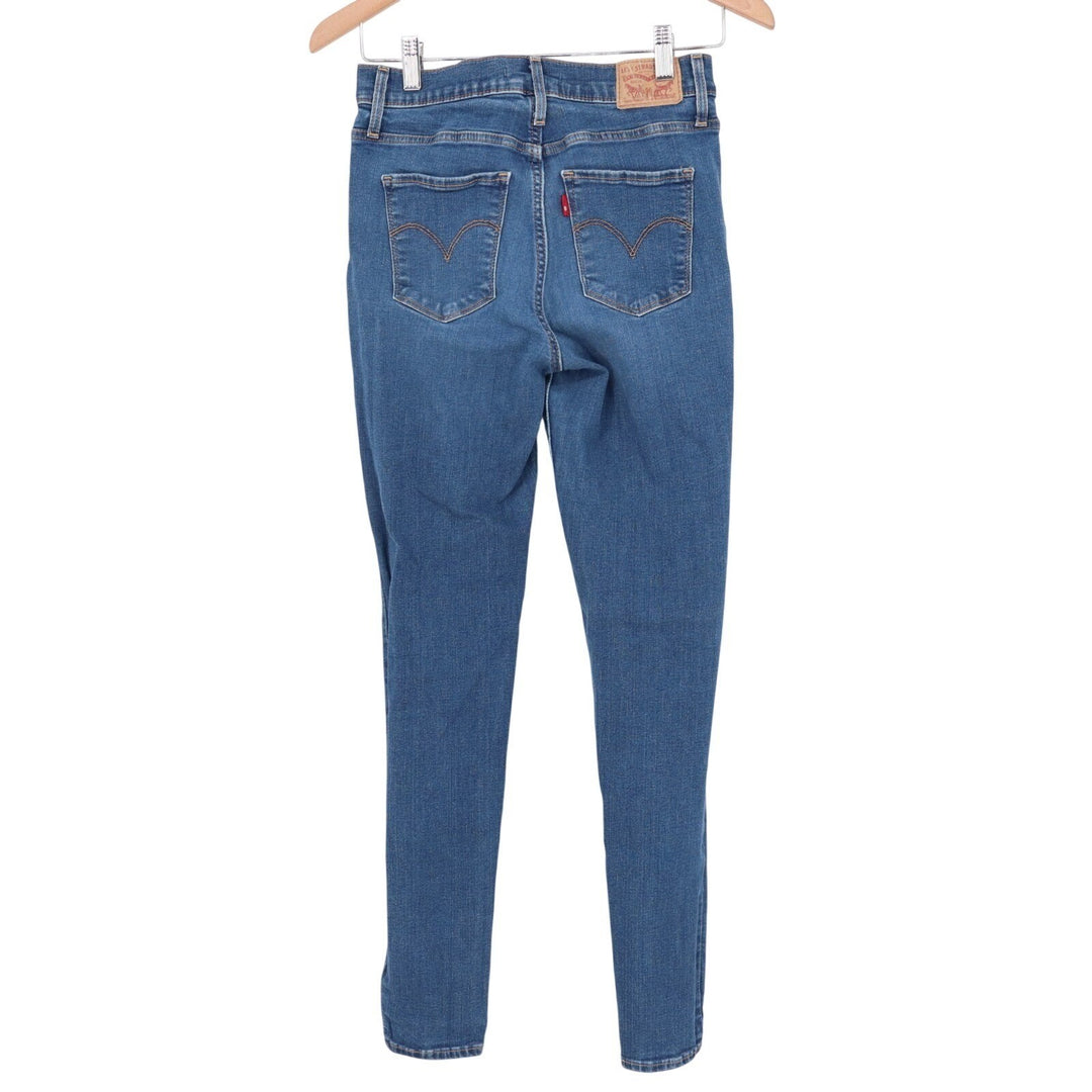 Levi's 720 High Rise Super Skinny Jeans Womens 27 Blue Whiskered Denim Stretch