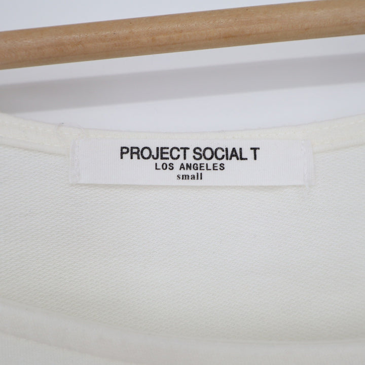 Project Social T Cream Long Sleeve Scoop Neck Top Small Made in USA
