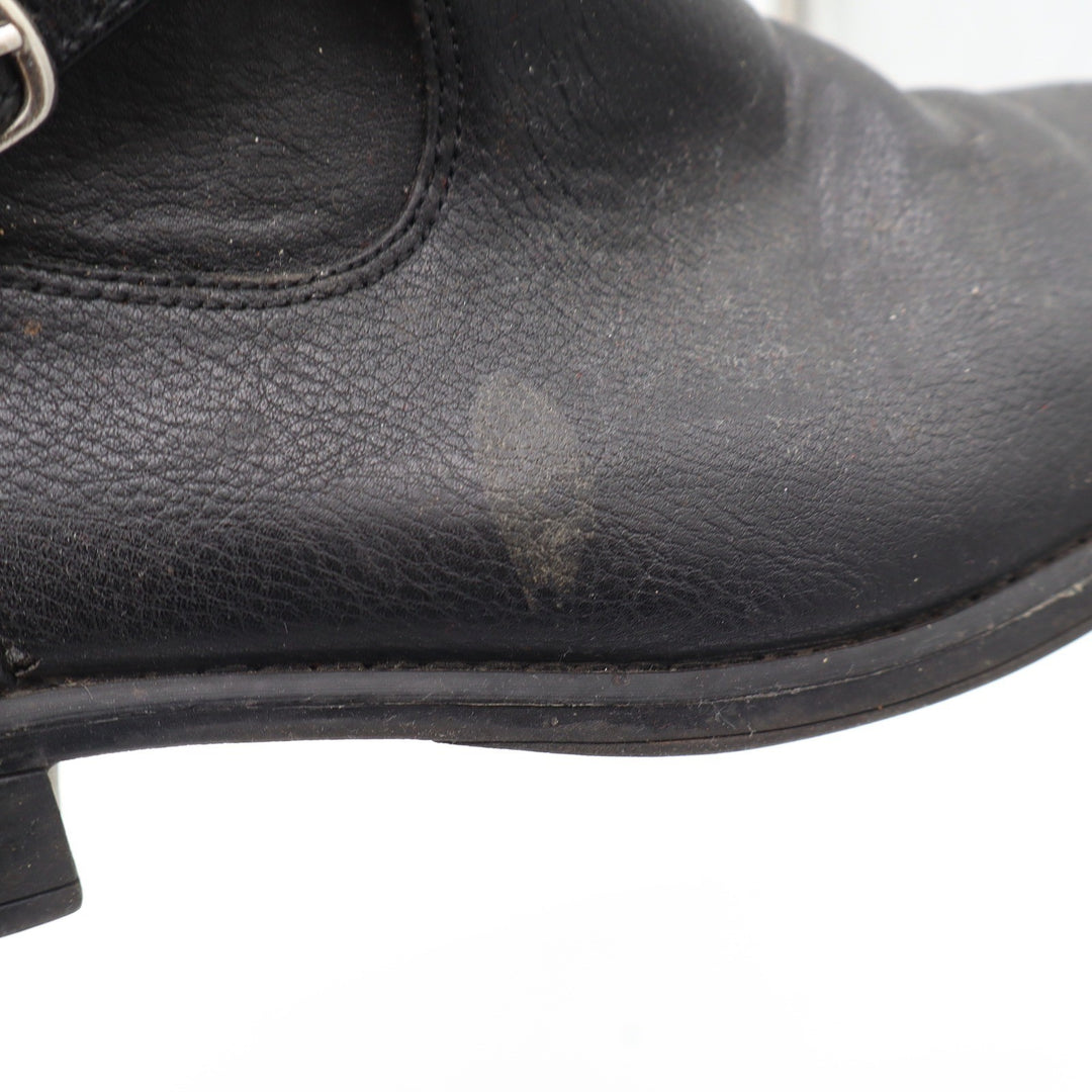 Kohls Womens 9.5 Black Tall Riding Boots Knee High Buckle Strap