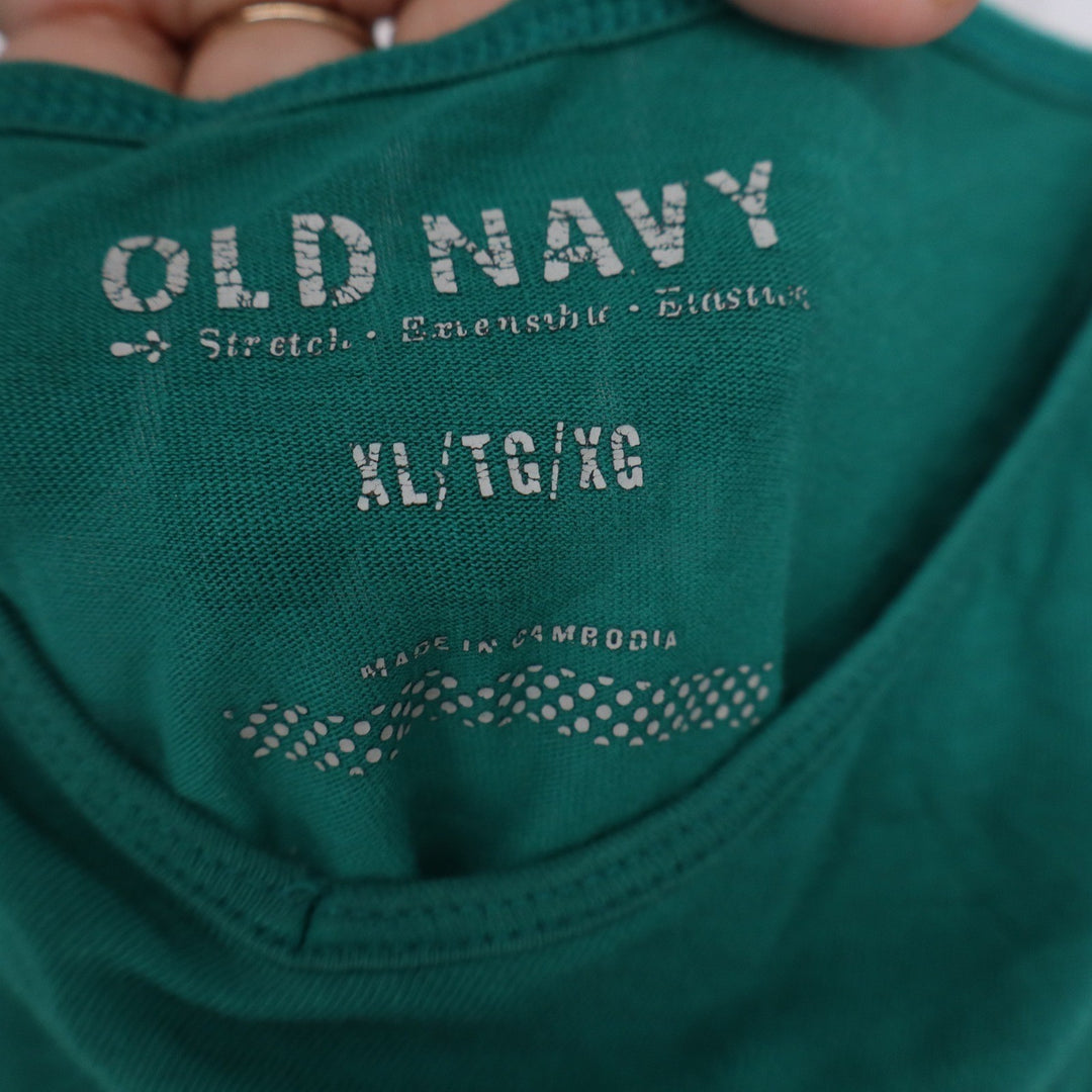 Old Navy Womens XL Green Cotton Stretch Spaghetti Strap Camisole Tank Top