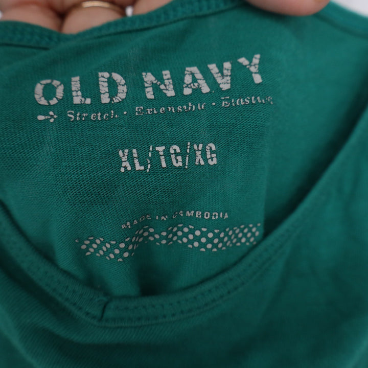 Old Navy Womens XL Green Cotton Stretch Spaghetti Strap Camisole Tank Top