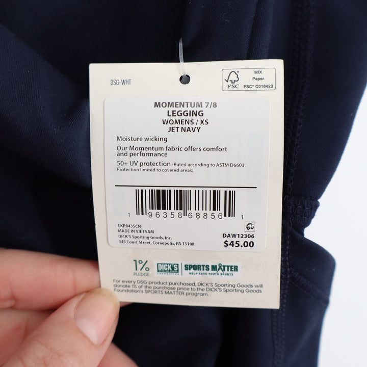 DSG Momentum 7/8 Legging Womens XS Jet Navy Blue High Rise Athletic Pockets