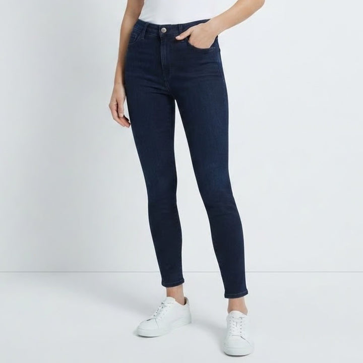 Uniqlo Ultra Stretch Skinny Fit Jeans Dark Indigo Blue Denim Womens Size 26