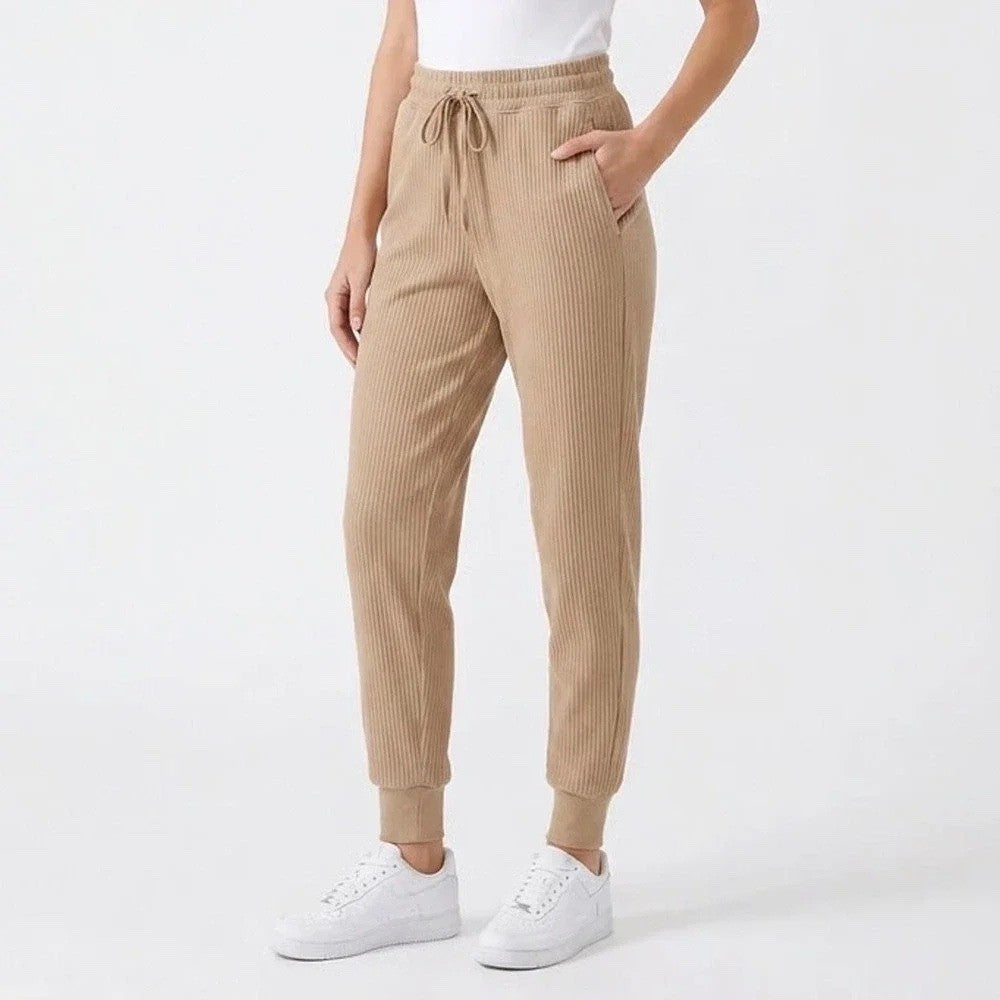 DSG So Soft Ottoman Jogger Womens XS Warm Stone Tan Ribbed Sweatpants
